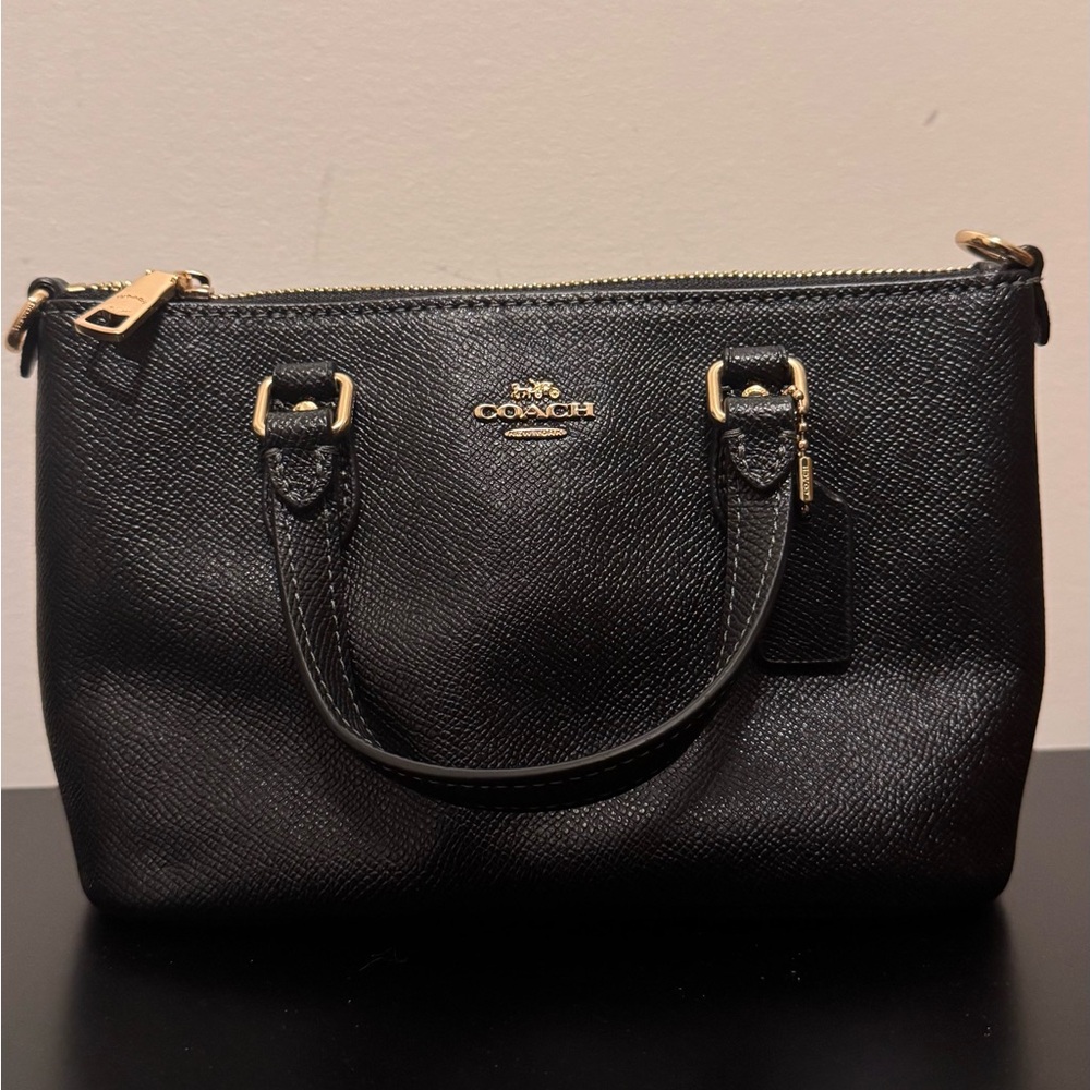 Coach Black Textured Satchel Mini